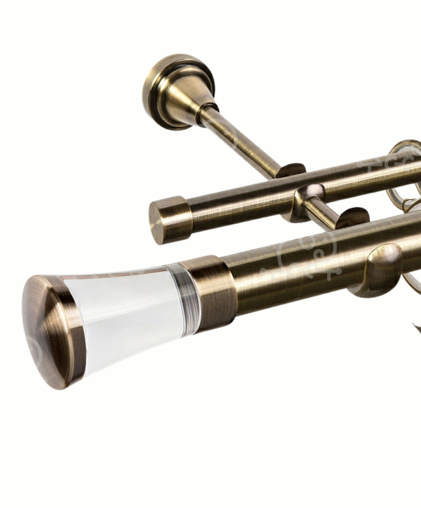 Karniz Lüksor Şüşə Başlıqlı 25mm 2 Sıralı Antik